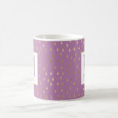 Lavendel Pink Gold Raindrop Modernes Trendmonogram Kaffeetasse (Mittel)