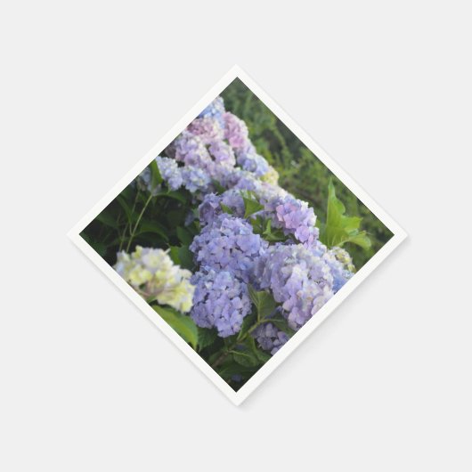 Lavendel & Pink Hortensia Hydrangea Blume Serviette (Ecke)