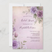 Lavendel Pink Lila florale Elegantes Brautparty Einladung (Vorderseite)