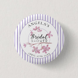 Lavendel Pink Lilac Stripes Brautparty Button
