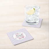 Lavendel Pink Lilac Stripes Brautparty Rechteckiger Pappuntersetzer (Vor Ort)