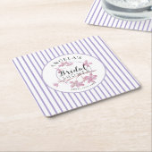 Lavendel Pink Lilac Stripes Brautparty Rechteckiger Pappuntersetzer (angewinkelt)