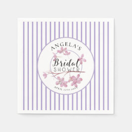 Lavendel Pink Lilac Stripes Brautparty Serviette