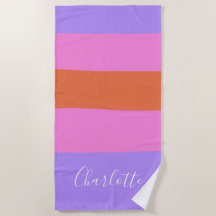 Lavendel Pink Orange Wide Stripes Personalisiert