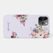 Lavendel Pink Peach Floral Polka Dot Personalisier Case-Mate iPhone Hülle (Rückseite (Horizontal))