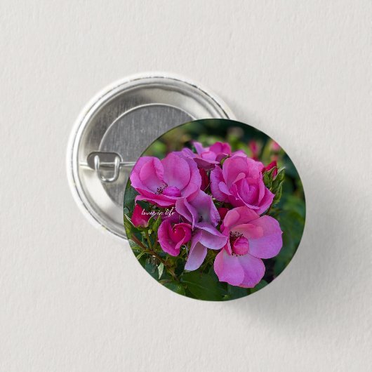 Lavendel Pink Rose Button (Vorne & Hinten)
