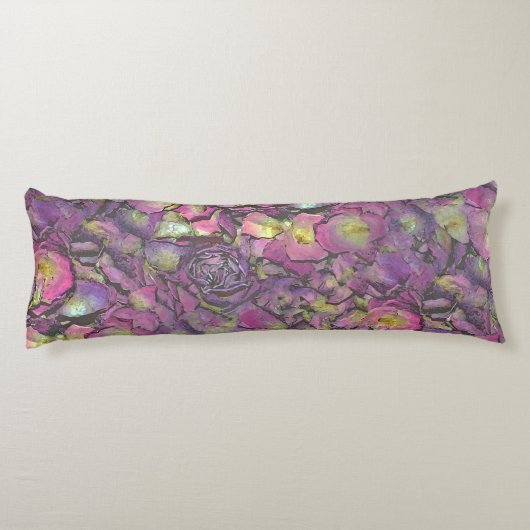 Lavendel Pink Rose Petals Wasserfarbe Seitenschläferkissen (Rückseite)