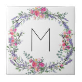 Lavendel Pink Wilde Rose und Eukalyptus Fliese (Vorderseite)