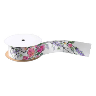 Lavendel Pink Wilde Rose und Eukalyptus Satinband