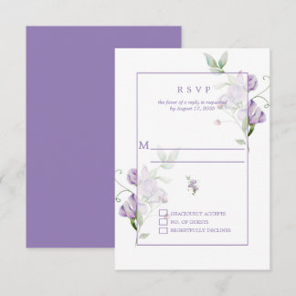 Lavendel Platterbsen UAWG RSVP Karte