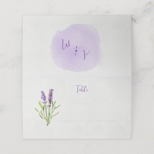 Lavendel Platzkarte (Außenseite Aufgefaltet)