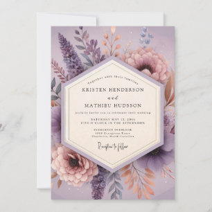 Lavendel Poetische Blütenhochzeit Einladung