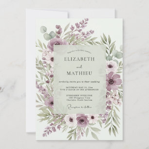 Lavendel Poetische Botanische Hochzeit Einladung