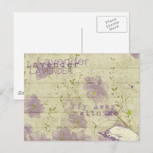 Lavendel Postkarte (Vorne/Hinten)