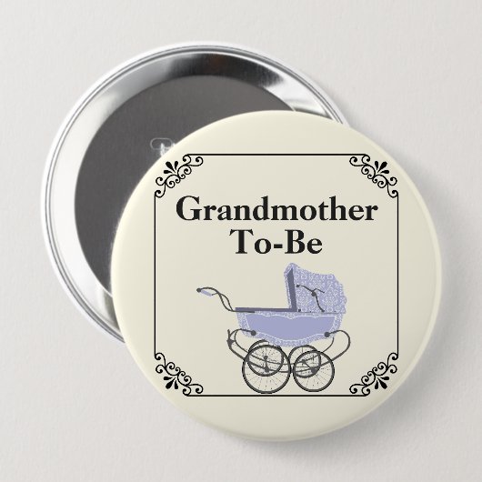 Lavendel Pram Großmutter's Baby Shower Button (Vorne & Hinten)