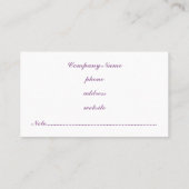 Lavendel Print Business Card Visitenkarte (Rückseite)