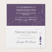 Lavendel Print Floral Essential Oils Visitenkarten (Außenseite Aufgefaltet)