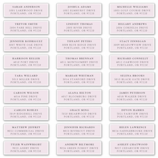 Lavendel | Private Guest Address Labels (Vorderseite)