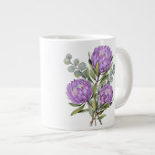 Lavendel-Protea-Botanik-Aquarell Jumbo-Tasse (Vorderseite Rechts)