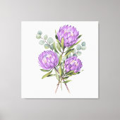 Lavendel-Protea-Botanik-Aquarell Leinwanddruck (Vorderseite)