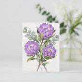 Lavendel-Protea-Botanik-Aquarell Postkarte (Stehend Vorderseite)