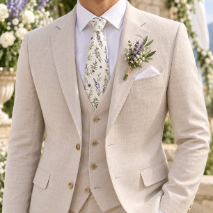 Lavendel-Provenzalische Botanische Hochzeit Krawatte
