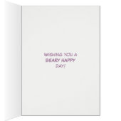 Lavendel Punkt Bear Geburtstags Grußkarte (Innen (Rechts))