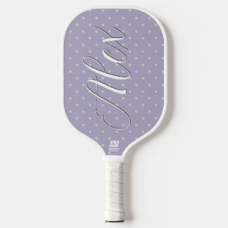 Lavendel-Punktmuster Creme Polka-Punkte Pickleball Schläger