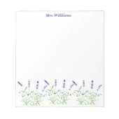 Lavendel Purple Blumen Aquarellkräuter Notizblock (Vorderseite)