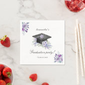 Lavendel Purpur Blumen Abschlussfeier Serviette (Beispiel)