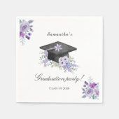 Lavendel Purpur Blumen Abschlussfeier Serviette (Vorderseite)