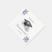 Lavendel Purpur Blumen Abschlussfeier Serviette (Ecke)