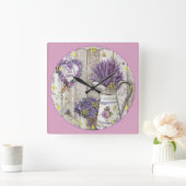 Lavendel Quadratische Wanduhr (Zuhause)