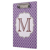 Lavendel Quarterfolie Latti Monogramm Clip-Board Klemmbrett (Links)