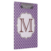 Lavendel Quarterfolie Latti Monogramm Clip-Board Klemmbrett (Rechts)