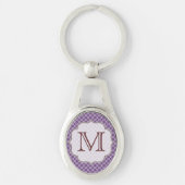 Lavendel Quarterfolie Latti Monogramm Schlüsselket Schlüsselanhänger (Vorderseite)