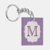 Lavendel Quarterfolie Latti Monogramm Schlüsselket Schlüsselanhänger (Vorderseite links)