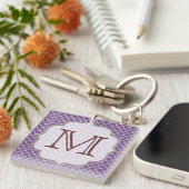 Lavendel Quarterfolie Latti Monogramm Schlüsselket Schlüsselanhänger (Vorderseite rechts)