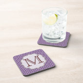 Lavendel Quarterfolie Monogram Drink Untersetzer (Rechte Seite)