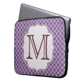 Lavendel Quarterfolienmonogramm 15" Notebook-Gehäu Laptopschutzhülle (Vorderseite Links)