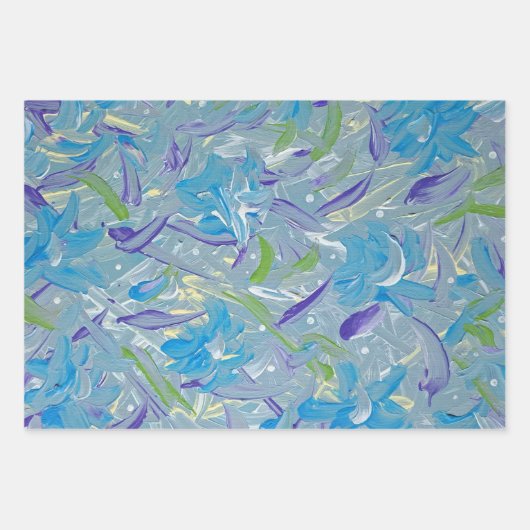 Lavendel Rain Abstrakte Schleifpapier Geschenkpapier Set (Vorderseite 2)