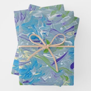 Lavendel Rain Abstrakte Schleifpapier Geschenkpapier Set
