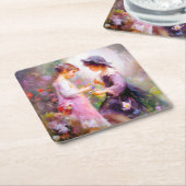 Lavendel Rechteckiger Pappuntersetzer (angewinkelt)