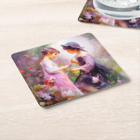 Lavendel Rechteckiger Pappuntersetzer (angewinkelt)