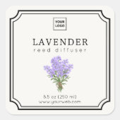 Lavendel-Reed-Diffuser-Etikett Quadratischer Aufkleber (Vorderseite)