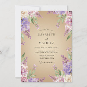 Lavendel-Reine Landhochzeit Einladung