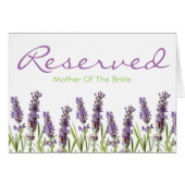 Lavendel reservierter Platz, der Zeichen Wedding (Vorderseite (Horizontal))