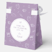 Lavendel Retro Handgezogener Personalisierter Absc Geschenkschachtel (Rückseite)