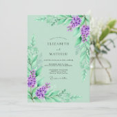 Lavendel Romantische Frühlingshochzeit Einladung (Stehend Vorderseite)