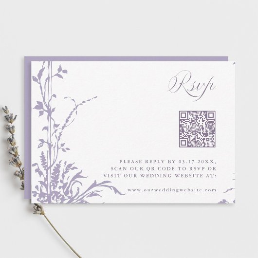 Lavendel Romantischer Botanischer Torbogen Gartenh RSVP Karte